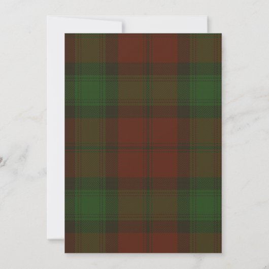 Faire-part de mariage Kerr Tartan (Dos)