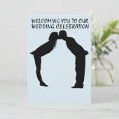 FAIRE-PART DE MARIAGE KISSING COUPLE SILHOUETTE (Debout devant)