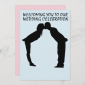 FAIRE-PART DE MARIAGE KISSING COUPLE SILHOUETTE (Devant / Derrière)