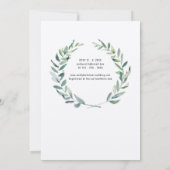 Faire-part de mariage Kraft à feuilles d'aquarelle (Dos)