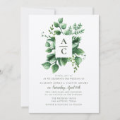 Faire-part de mariage kraft feuillage d'été (Devant)