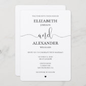 Faire-part de mariage kraft moderne. Invitation si (Devant / Derrière)