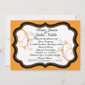 Faire-part de mariage Kurli-Q Ivory B (Orange) (Devant)