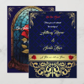 Faire-part de mariage La Belle et la Bête (Devant / Derrière)