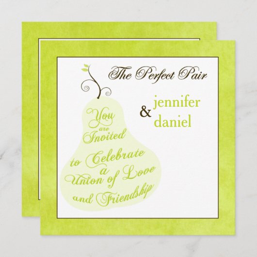 Faire-part de mariage | La Paire Parfaite (Devant / Derrière)