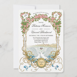 Faire-part de mariage Lac des cygnes Amour