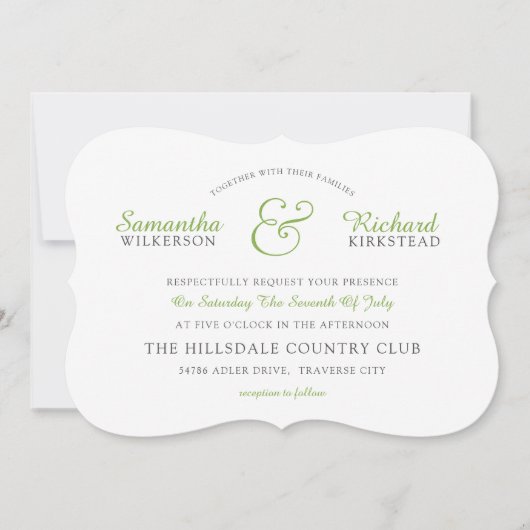 Faire-part de mariage Lace GREENERY (Devant)