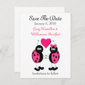 Faire-part de mariage Ladybug Save the Date (Devant / Derrière)