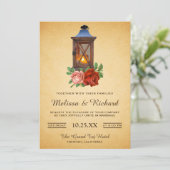 Faire-part de mariage lanterne florale de campagne (Debout devant)