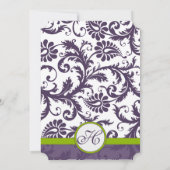 Faire-part de mariage Lapis Violet Damassé de Verd (Dos)
