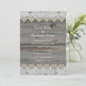 Faire-part de mariage latéral en bois 2 de (Debout devant)