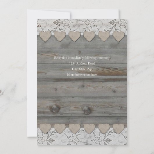 Faire-part de mariage latéral en bois 2 de (Dos)