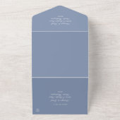 Faire-part de mariage Laurel minimum bleu tout en  (Dehors)
