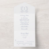 Faire-part de mariage Laurel minimum bleu tout en  (À l'intérieur)