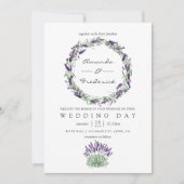 Faire-part de mariage Lavande aquarelle (Devant)