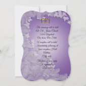 Faire-part de mariage, Lavande avec coussin ivoire (Dos)