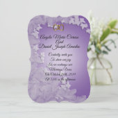 Faire-part de mariage, Lavande avec coussin ivoire (Debout devant)