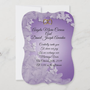 Faire-part de mariage, Lavande avec coussin ivoire