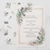 Faire-part de mariage Lavande Chardon (Devant / Derrière)