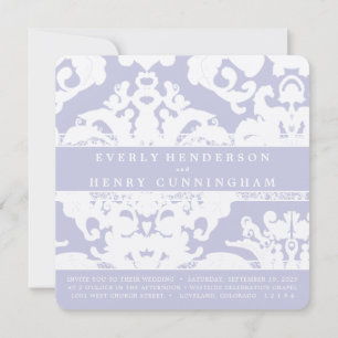 Faire-part de mariage Lavande Damask