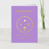 Faire-part de mariage Lavande et Gold Passport (Recto)