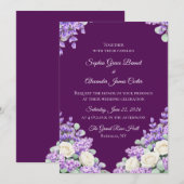 Faire-part de mariage Lavande et Lilas (Devant / Derrière)