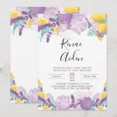 Faire-part de mariage lavande, Invitation d'été (Devant / Derrière)