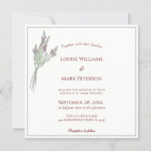 Faire-part de mariage Lavande simple et élégant