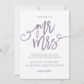 Faire-part de mariage lavande-violet | Écriture Pi (Devant)