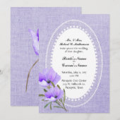 Faire-part de mariage Lavender Burlap et Flowers (Devant / Derrière)