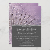 Faire-part de mariage Lavender Raindrops (Devant / Derrière)