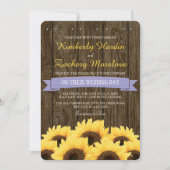 FAIRE-PART DE MARIAGE LAVENDER RUSTIC SUNFLOWER (Devant)