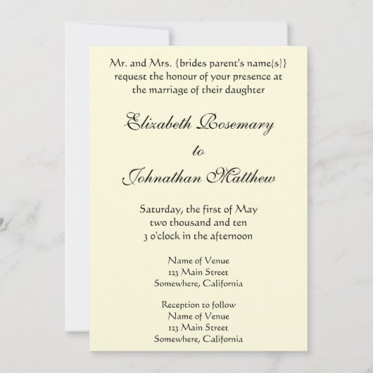 Faire-part de mariage ; Le baiser de Gustav Klimt (Dos)