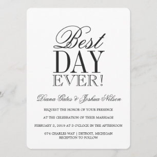 Faire-part de mariage LE MEILLEUR JOUR JAMAIS