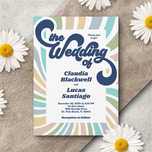 Faire-part de mariage les années 70 Super