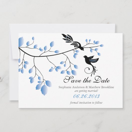 Faire-part de mariage : Les oiseaux de l'amour sau (Devant)