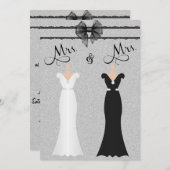 Faire-part de mariage lesbien élégant de jeunes (Devant / Derrière)