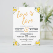 Faire-part de mariage lesbien floral Portrait (Debout devant)