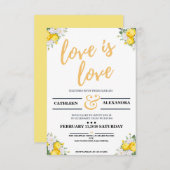 Faire-part de mariage lesbien floral Portrait (Devant / Derrière)