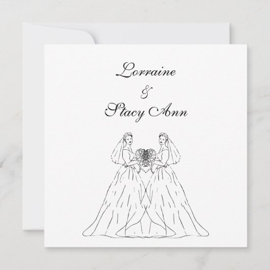 Faire-part de mariage Lesbienne blanche (Dos)