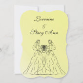 Faire-part de mariage lesbienne jaune (Dos)