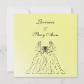 Faire-part de mariage lesbienne jaune (Dos)