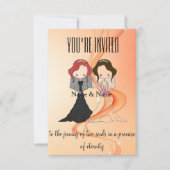 Faire-part de mariage lesbienne personnalisée (Devant)