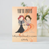 Faire-part de mariage lesbienne personnalisée (Debout devant)