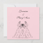 Faire-part de mariage lesbienne rose (Dos)
