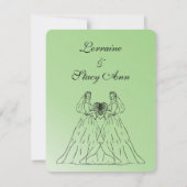 Faire-part de mariage Lesbienne Verte (Dos)