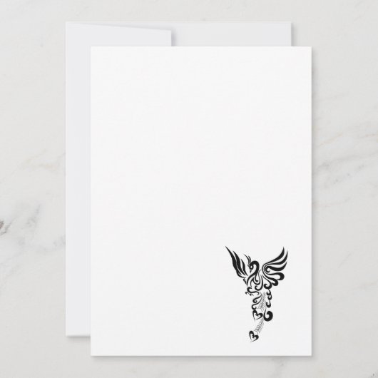 Faire-part de mariage levant de Golden Phoenix (Dos)