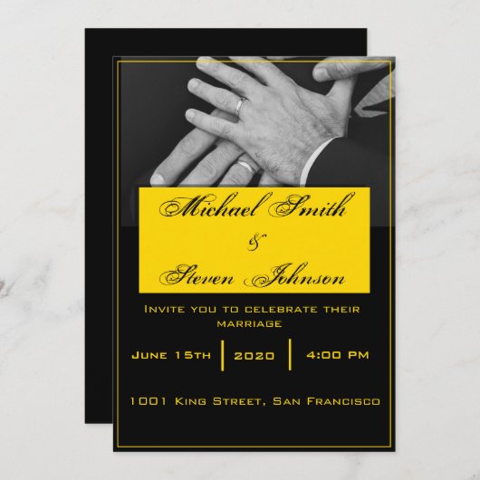 FAIRE-PART DE MARIAGE LGBT (Devant / Derrière)