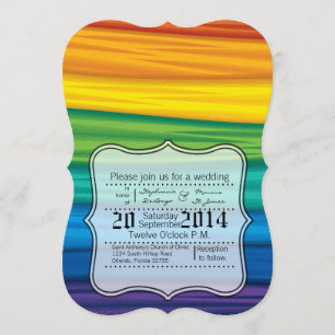 Faire-part de mariage lgbtq drapeau arc-en-ciel le