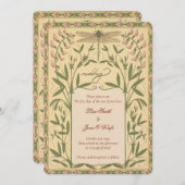 Faire-Part de Mariage Libellule Vintage Nouveau (Devant / Derrière)